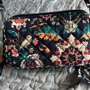 Vera Bradley Navy Multicolor Quilted Crossbody Wristlet